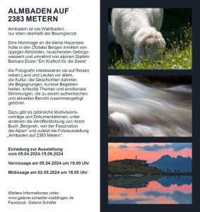 Galerie Schäfer - Ausstellung Barbara Esser - Almbaden Flyer Rückseite